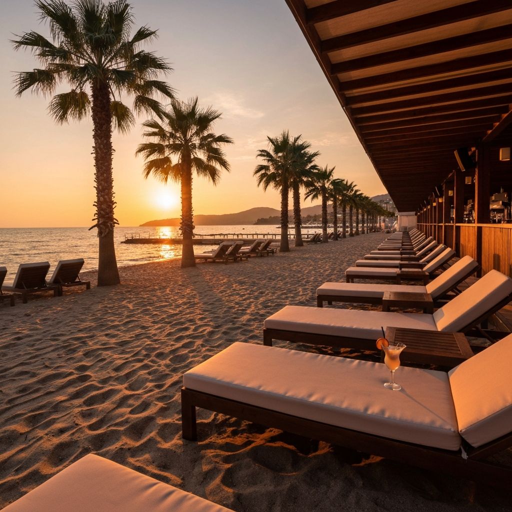 بار البحر - بار شاطئي في باتومي جورجيا - بار شاطئي مباشرة على رمال البحر الأسود. مشروبات منعشة وموسيق