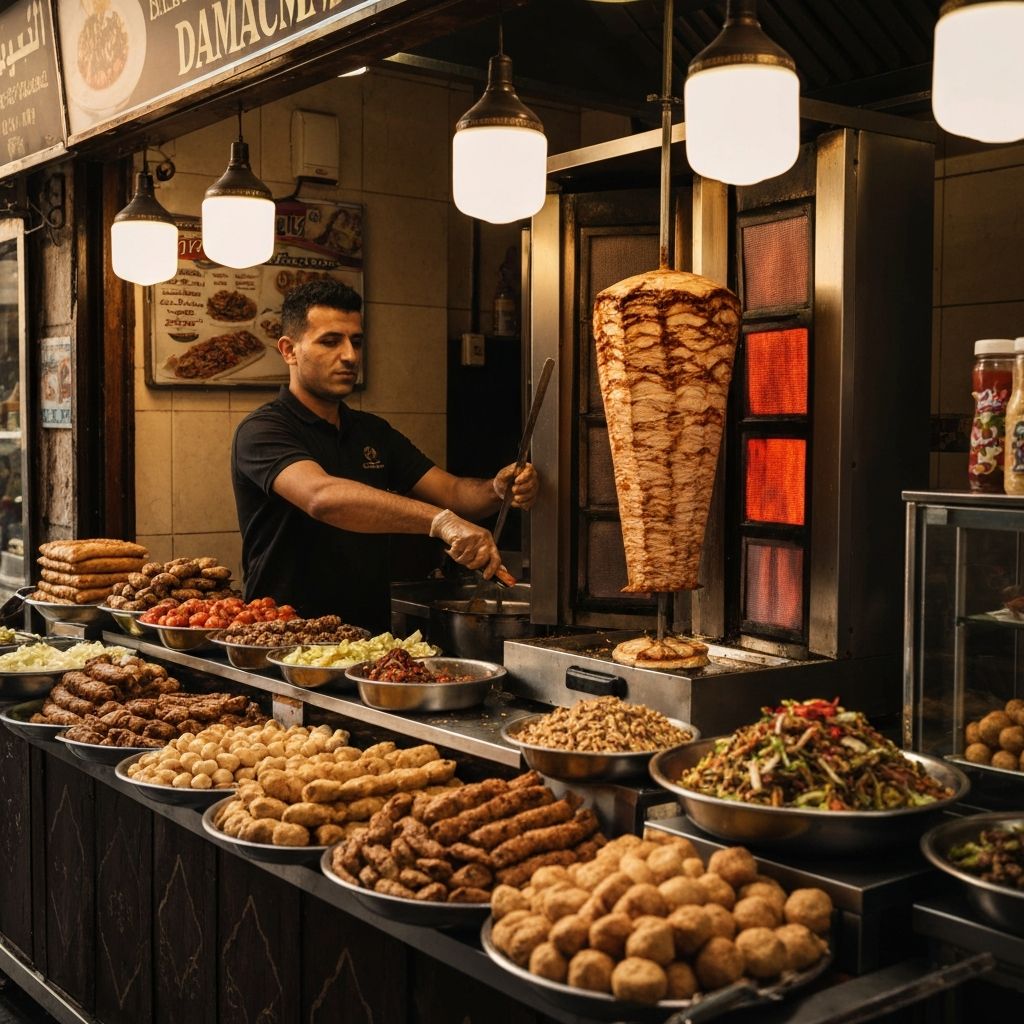 مطعم دمشق - سوري في باتومي جورجيا - مطعم سوري يتميز بالشاورما والفلافل الدمشقية الأصيلة. خيار مث