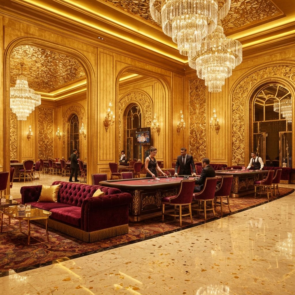 كازينو غولدن - كازينو مع عروض في باتومي جورجيا - كازينو ذهبي الديكور يقدم عروض ترحيبية وبونصات للزوار الجدد.