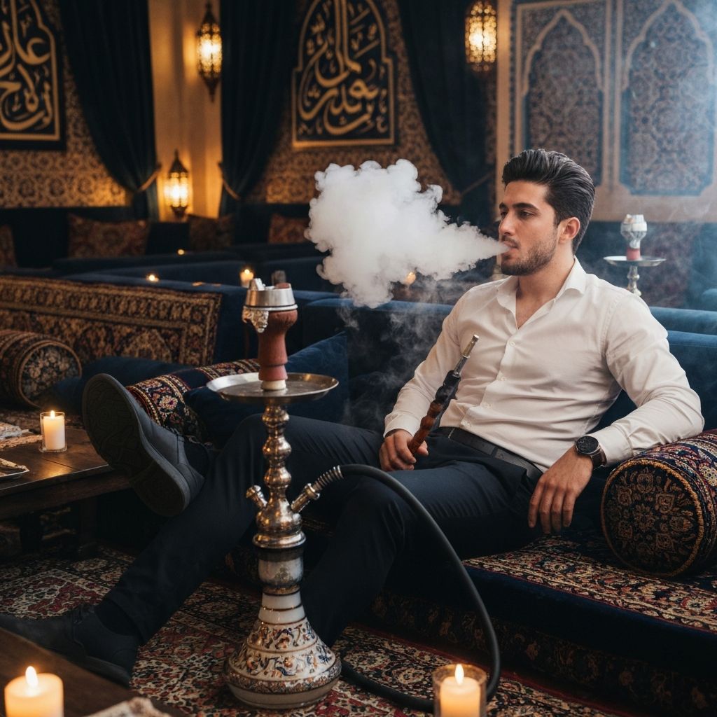 شيشة لاونج - شيشة لاونج في باتومي جورجيا - لاونج شيشة فاخر مع مجموعة متنوعة من النكهات ومشروبات شرقية.